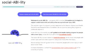 Screenshot of the social-ABI-lity website home page