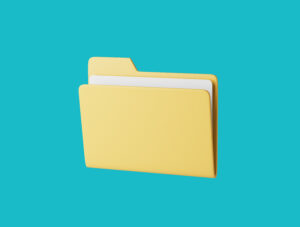 Simple paper folder icon 3d render illustration. Isolated object on background